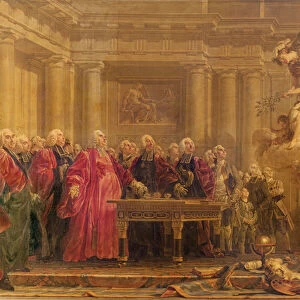 The Magistrates of Paris Receiving News of the Peace, 21st June 1763 (oil on canvas)