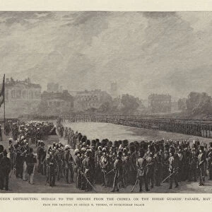 Her Majesty the Queen Distributing Medals to the Heroes from the Crimea on the Horse Guards Parade, 21 May 1855 (engraving)