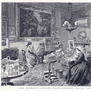 Her Majestys Sitting Room, Osborne House, Isle of Wight (engraving)