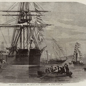 Her Majestys Visit to the Arctic Ship "Resolute, "in Cowes Harbour (engraving)