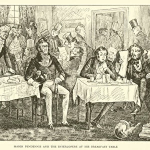 Major Pendennis and the Interlopers at his Breakfast Table (engraving)