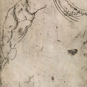 Male legs, study by Michelangelo. Gabinetto dei Disegni e delle Stampe, Uffizi Gallery, Florence