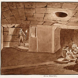 Mamertine Prison, 1833 (etching with brown wash)
