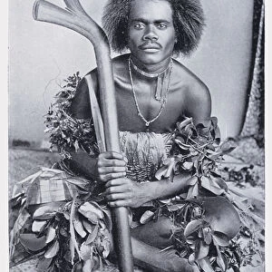 A Man of Fiji (b / w photo)