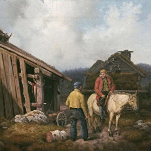 Man on Horse (oil on canvas)