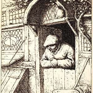 Man Leaning on His Door, c. 1672 (etching)