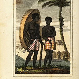 Man and woman of Cacongo, on the coast of Loango, 1818