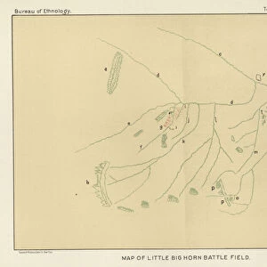 Map of Little Big Horn Battle Field (colour litho)