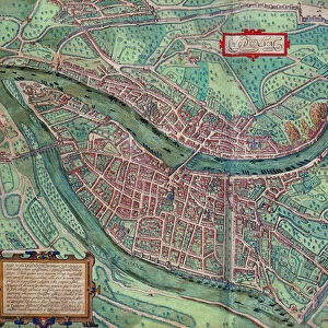 Map of Lyon, from Civitates Orbis Terrarum by Georg Braun (1541-1622