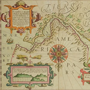 Map of the Magellan Straits, Patagonia, from the Mercator Atlas pub