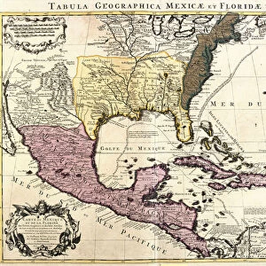 Map of Mexico and Florida (USA) with the Caribbean Islands (Cuba, Haiti, Jamaica