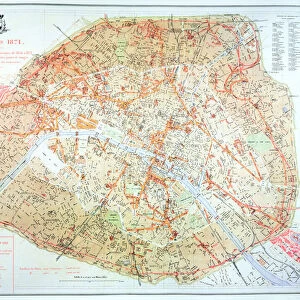 Map showing the extent of work during the Haussmann period of development in Paris