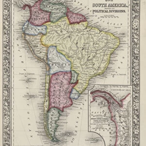 Map of South America showing its political divisions from Mitchells new general atlas