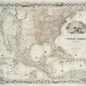Map of the United States of America, British provinces, Mexico, West Indies and Central America