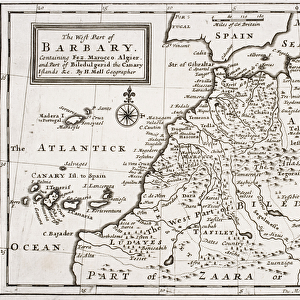 Map of The West Part of Barbary, c. 1720 (litho)
