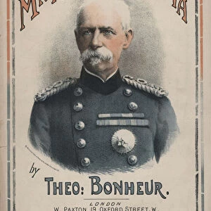 March to Pretoria, sheet music cover featuring a portrait of Field Marshal Lord Roberts (colour litho)