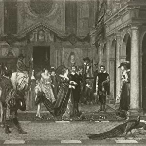 Marie de Medici at the house of Rubens (gravure)