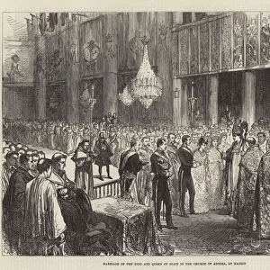 Marriage of the King and Queen of Spain in the Church of Atocha, at Madrid (engraving)