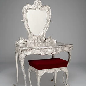 Martele dressing table and stool, made by the Gorham Manufacturing Company, 1899 (silver