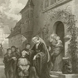 Martin Luther in poverty (engraving)