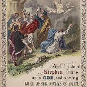 The Martyrdom of Stephen (coloured engraving)