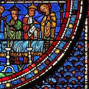 Mary Magdalene window: Mary at the Death of Lazarus (w46) (stained glass)