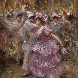 The Masquerade Ball, (oil on canvas)
