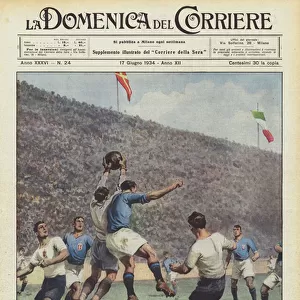 The matches of the World Football Championship, played this year in Italy, were also... (colour litho)