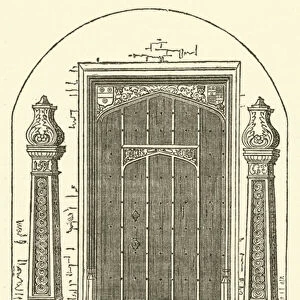 Mayoral Door-Posts, Norwich, 1592 (engraving)