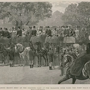 Meet of the Coaching Club at the Magazine, Hyde Park, London (engraving)