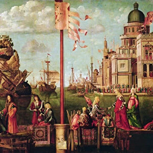 Detail of the Meeting of Etherius and Ursula and the Departure of the Pilgrims, from the St