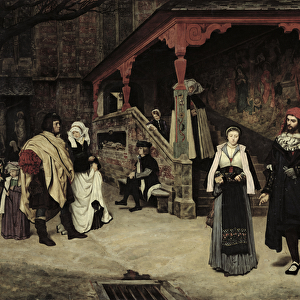 The Meeting of Faust and Marguerite, 1860 (oil on canvas)