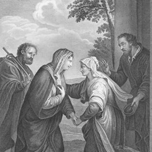 The Meeting of Mary and Elizabeth, St Luke, Chapter 1, Verses 39-56 (engraving)