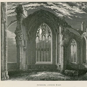 Melrose Abbey, Interior, looking East (engraving)