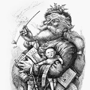 Merry Old Santa Claus, engraved by the artist, 1889 (b / w engraving)