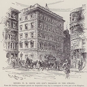 Messrs W H Smith and Sons premises in the Strand, London (litho)