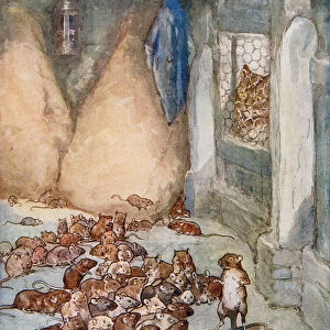 The Mice in the Council from Aesops Fables, pub. by Raphael Tuck & Sons Ltd. London (book illustration)