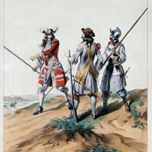 Military uniforms: regiment of the French guards under Louis XIV (officer