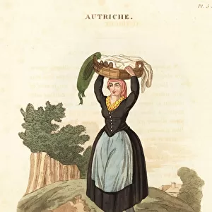 Milk maid of Upper Austria, 18th century. 1823 (engraving)