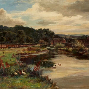 The Mill-Lade, Glen Farg Near Aberfeldy (oil on canvas)