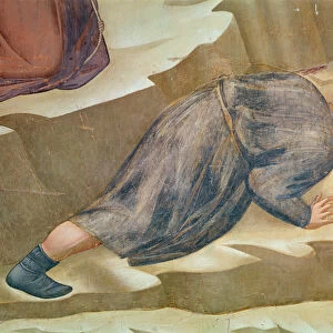 The Miracle of the Spring, detail of a man drinking, 1297-99 (fresco) (detail of 62296)