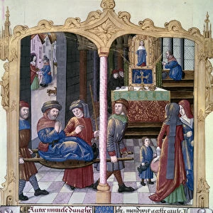 Miracles of Saint Louis: King Louis IX (1214-1270) warried a paralytic