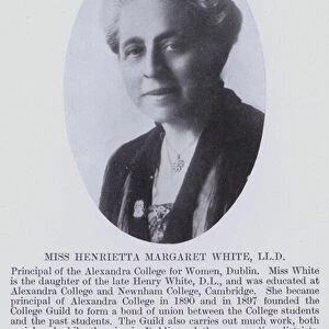 Miss Henrietta Margaret White, LLD (b / w photo)