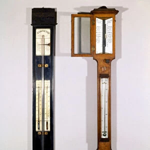 Model of 19th century mercury barometers