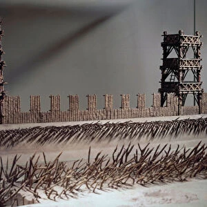 Detail of a model of the works of Jules Cesar (Giulio Cesare) before Alesia