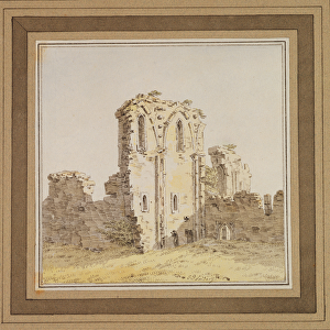 Monastery Ruins (Gothic Church Ruin), c. 1806 (pen and ink and w / c on paper)