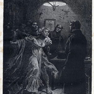 Monsieur Madeleine comes to the rescue of Fantine at the time of his arrest by Javert