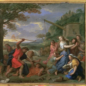 Moses defending the Daughters of Jethro (pair of 78386)