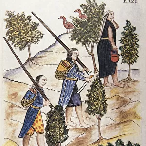Motilones Indians going to hunt, from the book "Trujillo del Peru"or "