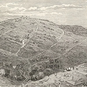 The Mount of Olives, Jerusalem, from The Imperial Bible Dictionary, published